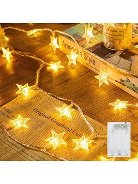 50 LED Star String Lights - 17ft Battery Operated Fairy Lights for Home Decor